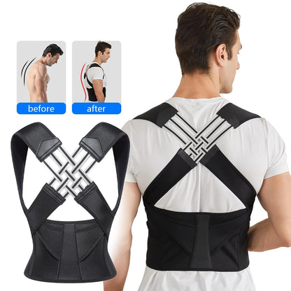 Back Brace Posture Corrector for Women and Men, Shoulder Straightener Adjustable Full Back Support Upper and Lower Pain Relief